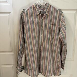 Peter Millar Shirt Mens M Colorful Stripe‎ Long Sleeve Button Down Business